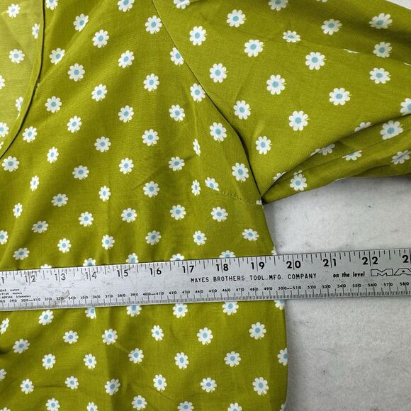 Levi’s Embry Tie Front Green Floral Daisy Lightweight Boho Top Womens Size XL - Picture 9 of 14